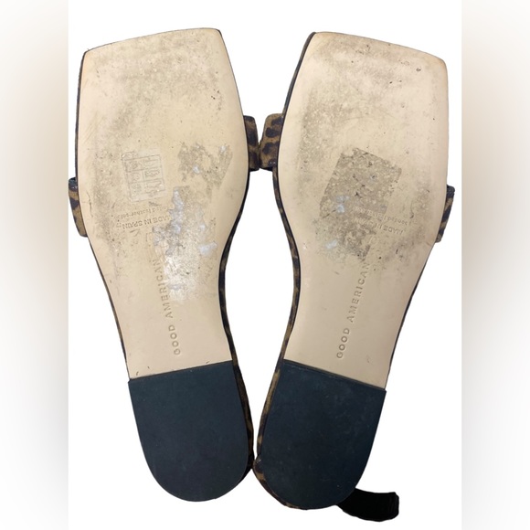 Good American | Size 6.5 Leopard Print Square Toe Sandal - Picture 2 of 7